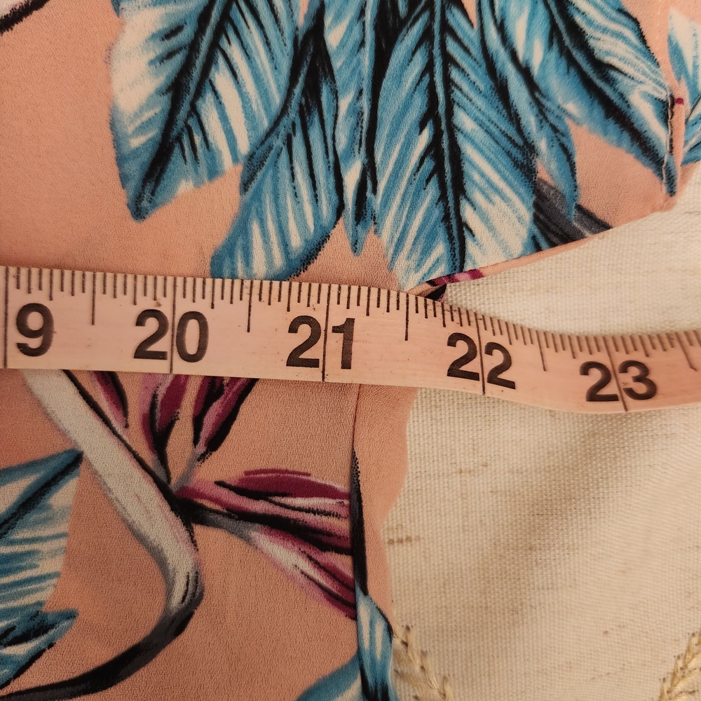 Buddy Love Tropical Palm Print Mini Dress Small Pink Blue Boho Summer - Picture 6 of 7